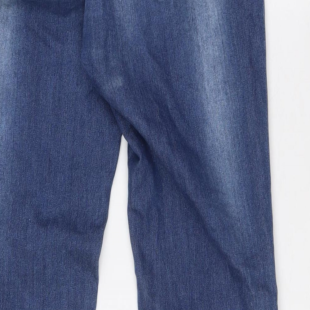 NEXT Womens Blue Cotton Bootcut Jeans Size 12 L31 in Regular Zip