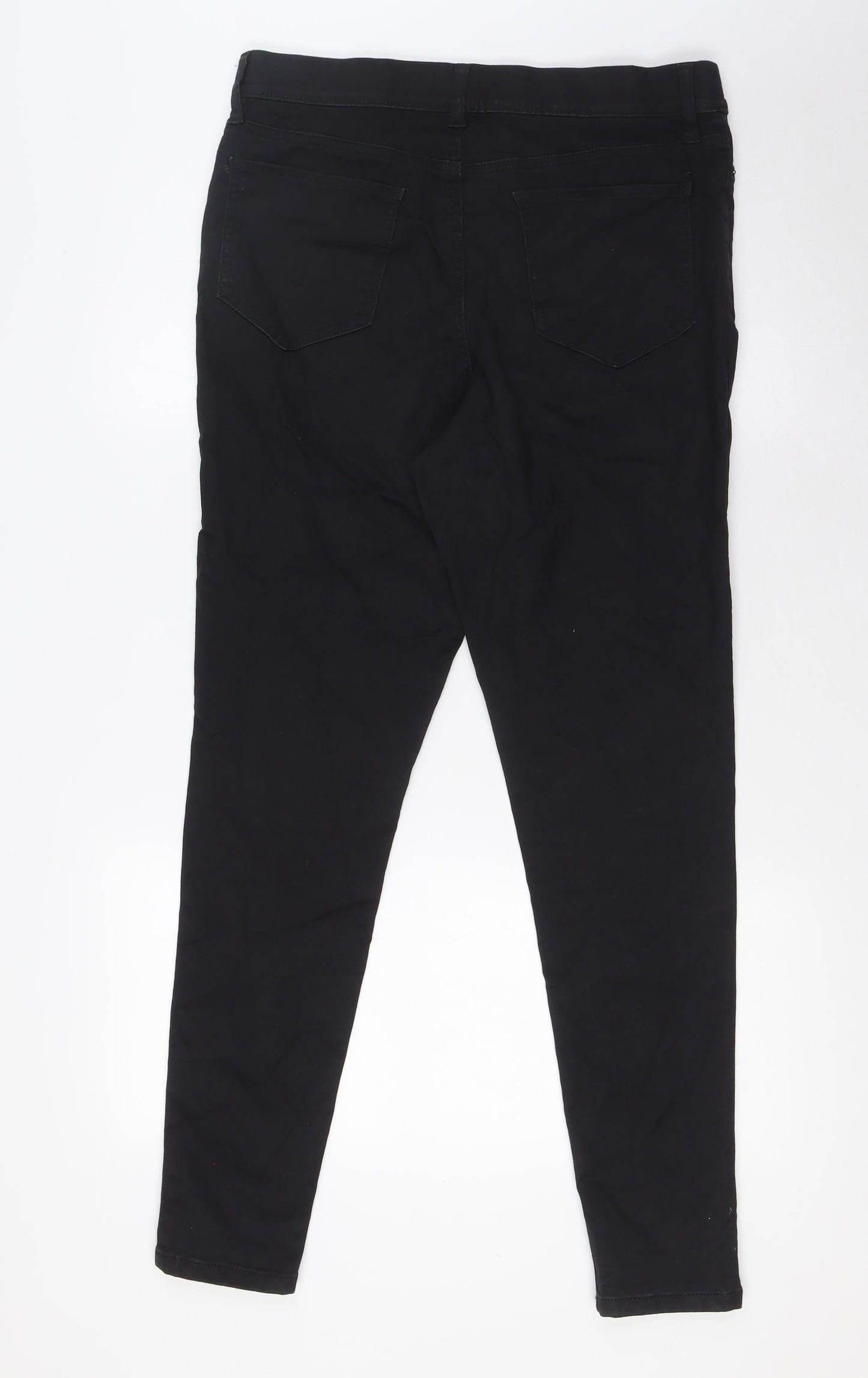 F&F Womens Black Cotton Jegging Jeans Size 14 L29.5 in Regular - Elasticated Waist