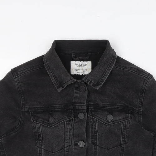 Pull&Bear Womens Black Jacket Size S Button
