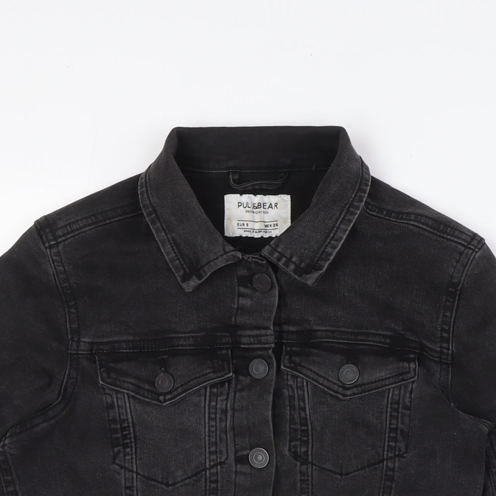 Pull&Bear Womens Black Jacket Size S Button