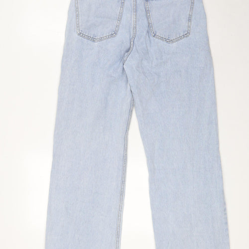 SEE SEE Womens Blue Cotton Wide-Leg Jeans Size 26 in L33 in Regular Zip - Raw Hem