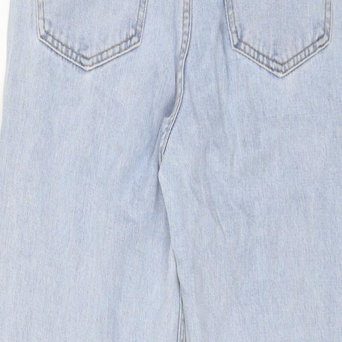 SEE SEE Womens Blue Cotton Wide-Leg Jeans Size 26 in L33 in Regular Zip - Raw Hem