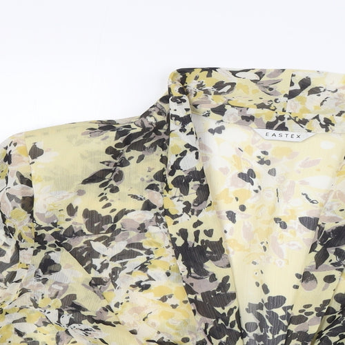 Eastex Womens Yellow Polyester Basic Blouse Size 16 V-Neck