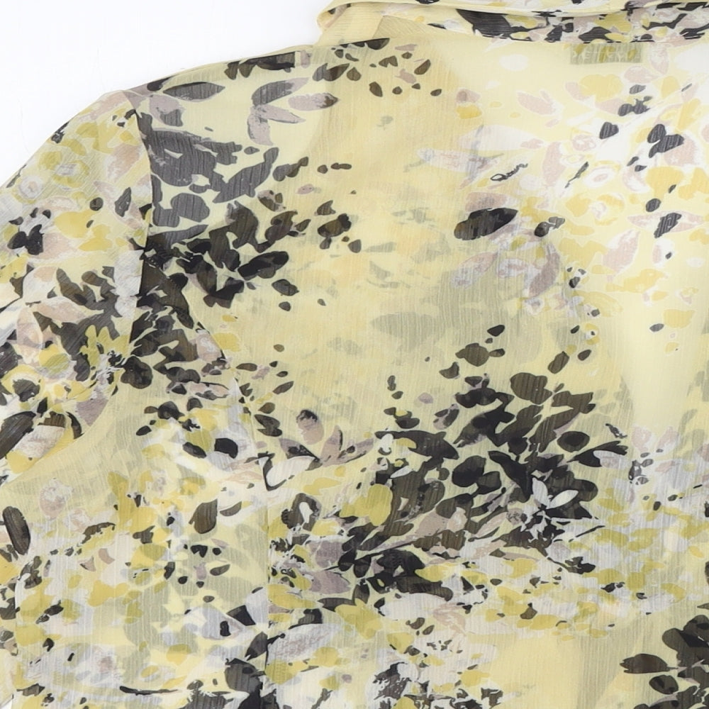 Eastex Womens Yellow Polyester Basic Blouse Size 16 V-Neck