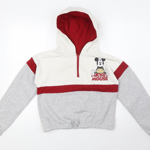 Disney Girls Multicoloured 100% Polyester Pullover Hoodie Size 12-13 Years - mickey mouse