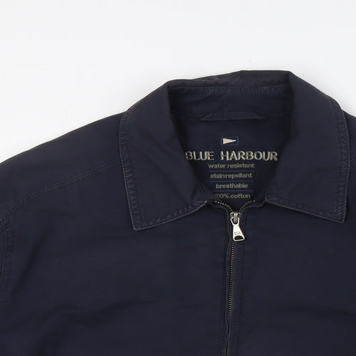 Blue Harbour Mens Blue Bomber Jacket Jacket Size M Zip - Breathable