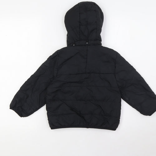 adidas Boys Black Jacket Size 3-4 Years Zip