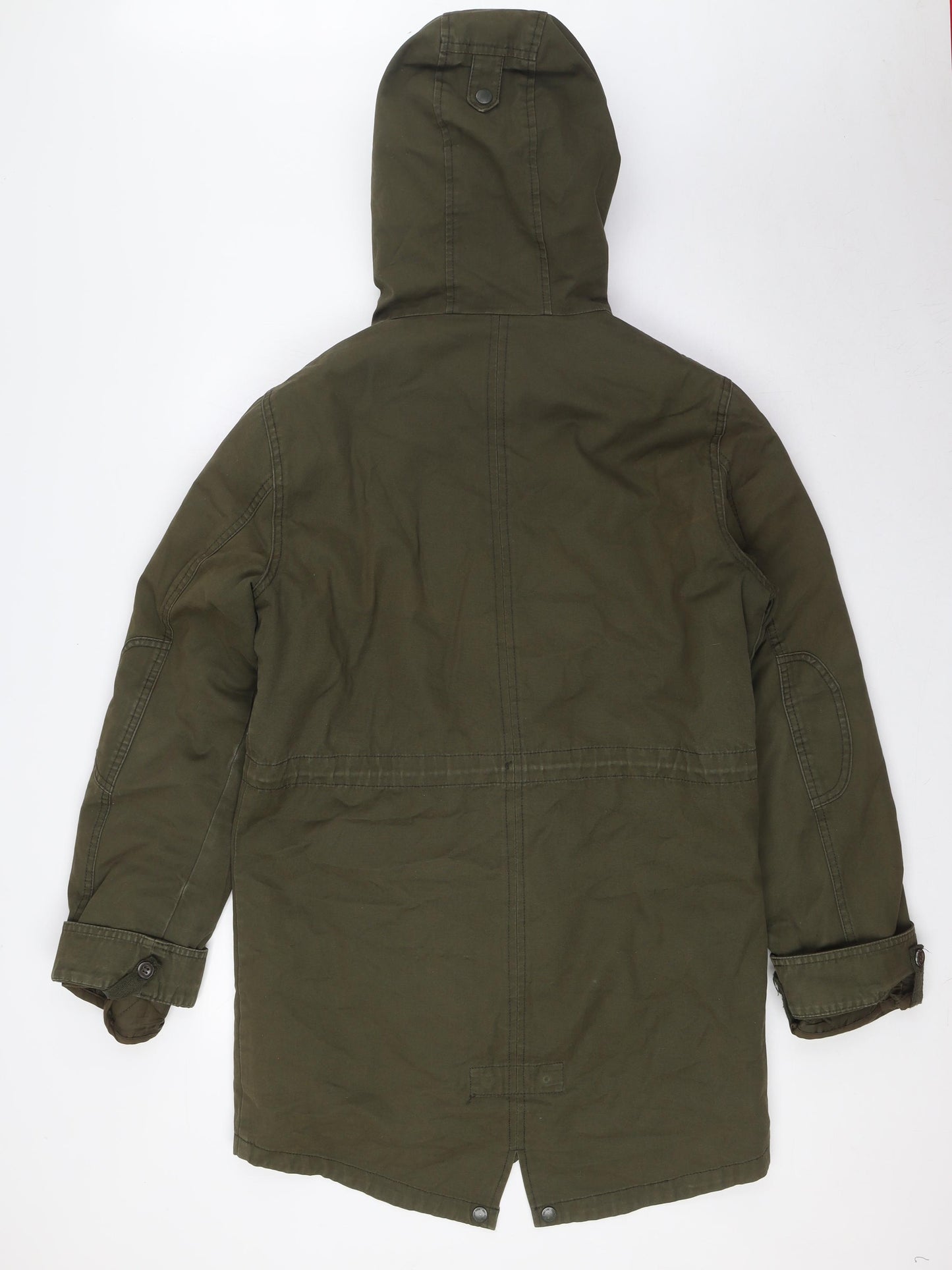 TOG24 Womens Green Parka Coat Size S Zip - Linned