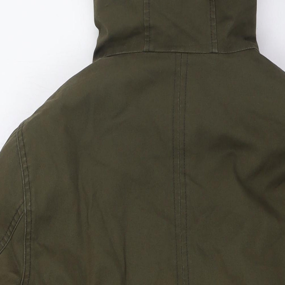 TOG24 Womens Green Parka Coat Size S Zip - Linned