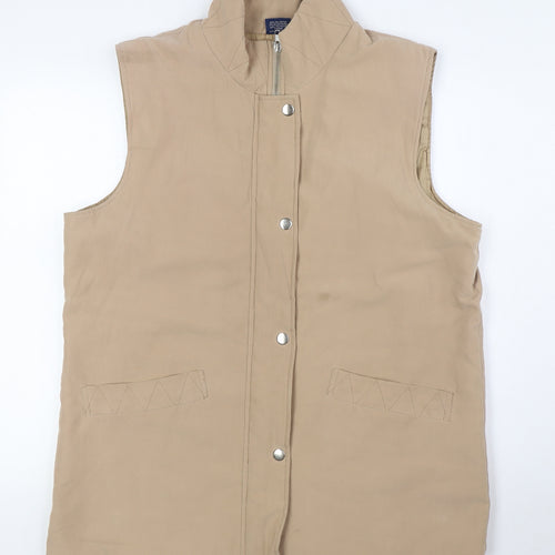 Spirit Womens Beige Gilet Waistcoat Size L Zip