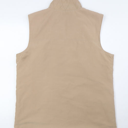 Spirit Womens Beige Gilet Waistcoat Size L Zip