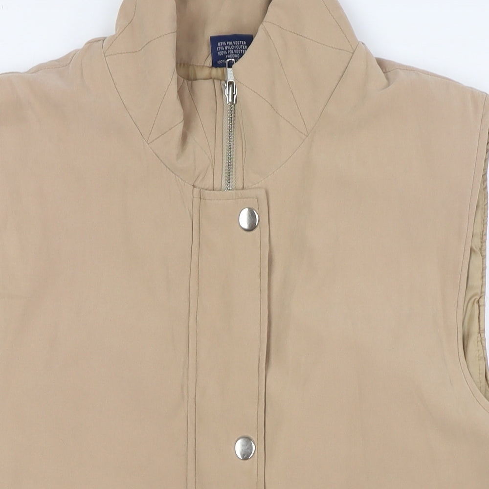 Spirit Womens Beige Gilet Waistcoat Size L Zip