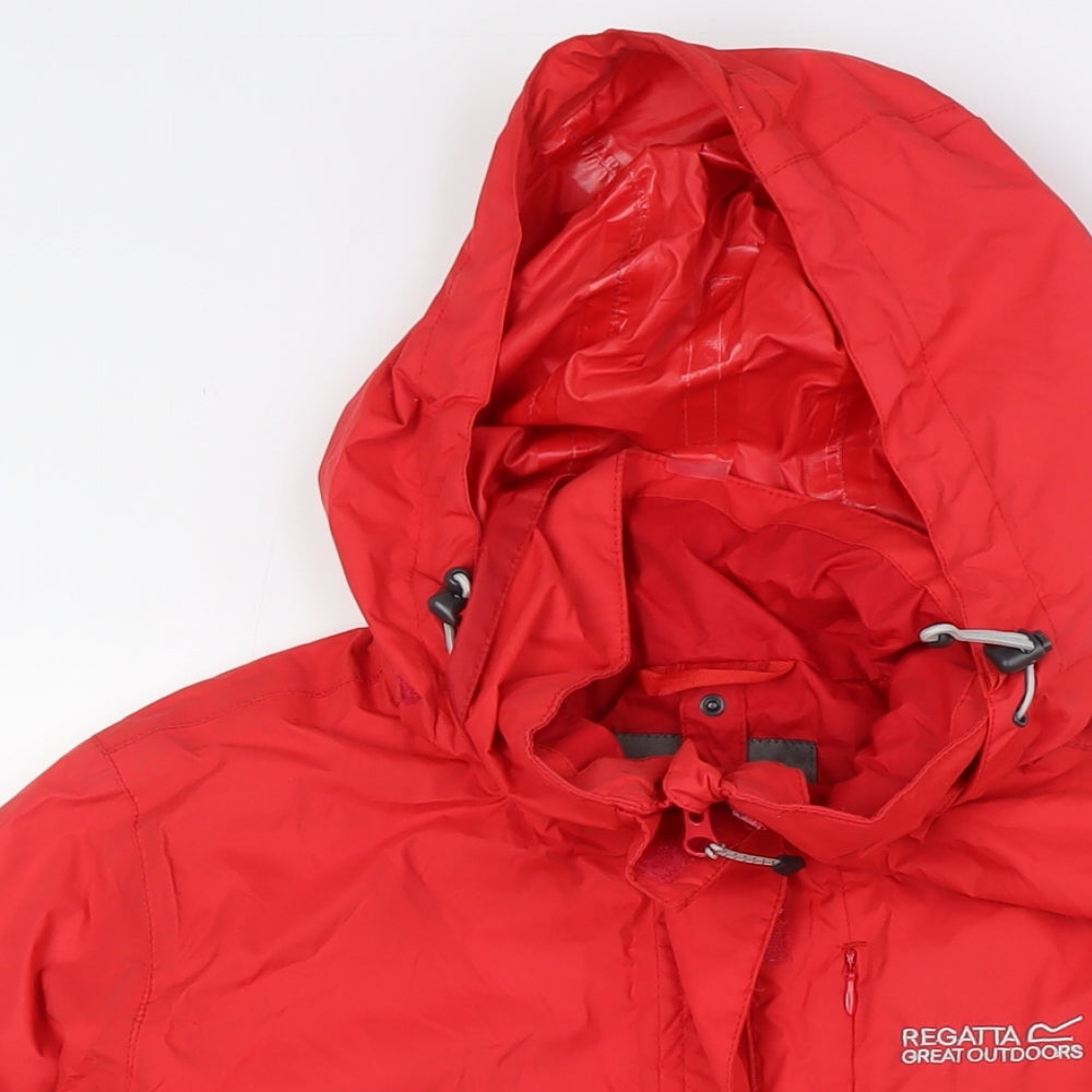Regatta Womens Red Rain Coat Jacket Size 12 Zip - Light Weight
