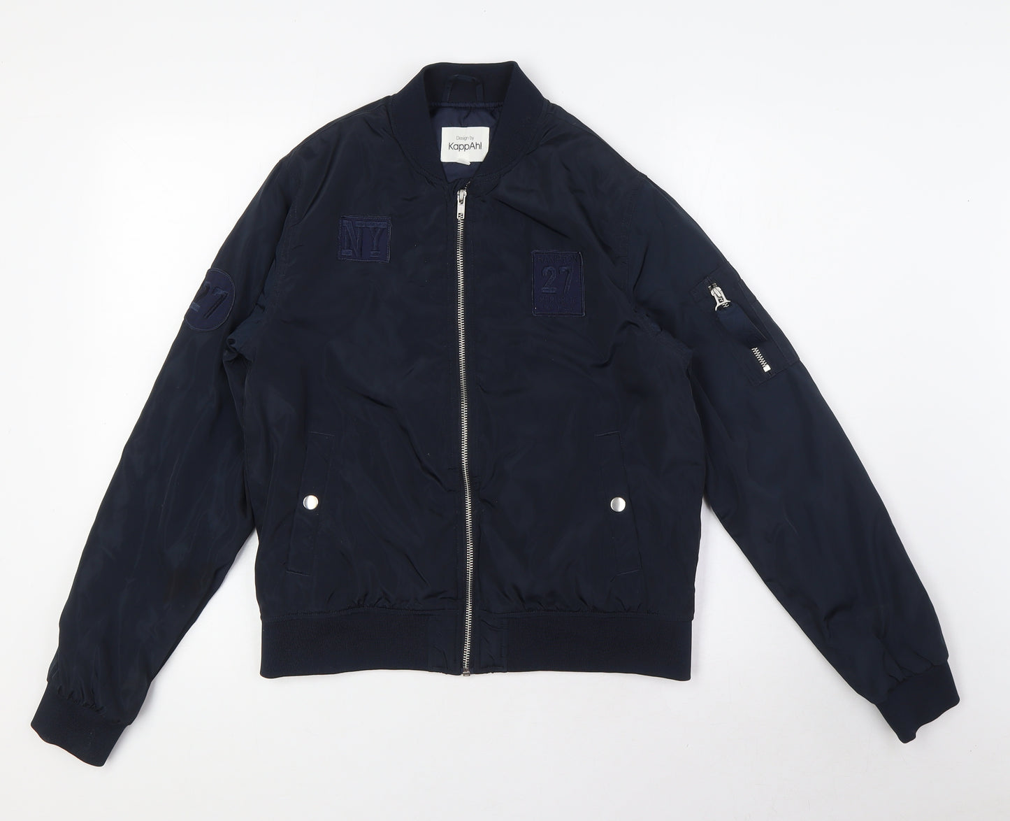 KappAhl Boys Blue Bomber Jacket Jacket Size 13-14 Years Zip