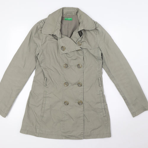 United Colors of Benetton Womens Beige Jacket Size 10 Button