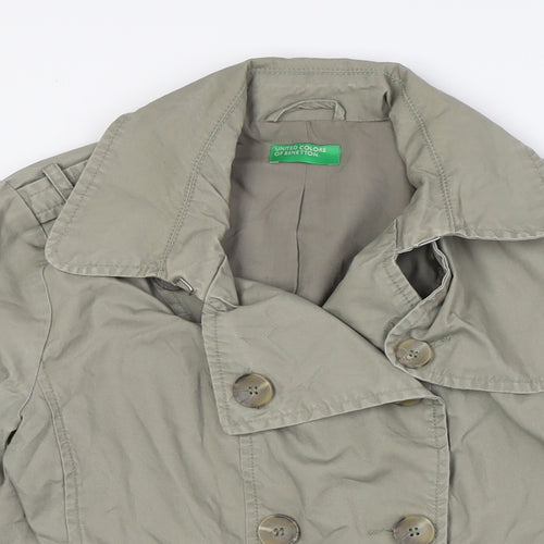 United Colors of Benetton Womens Beige Jacket Size 10 Button