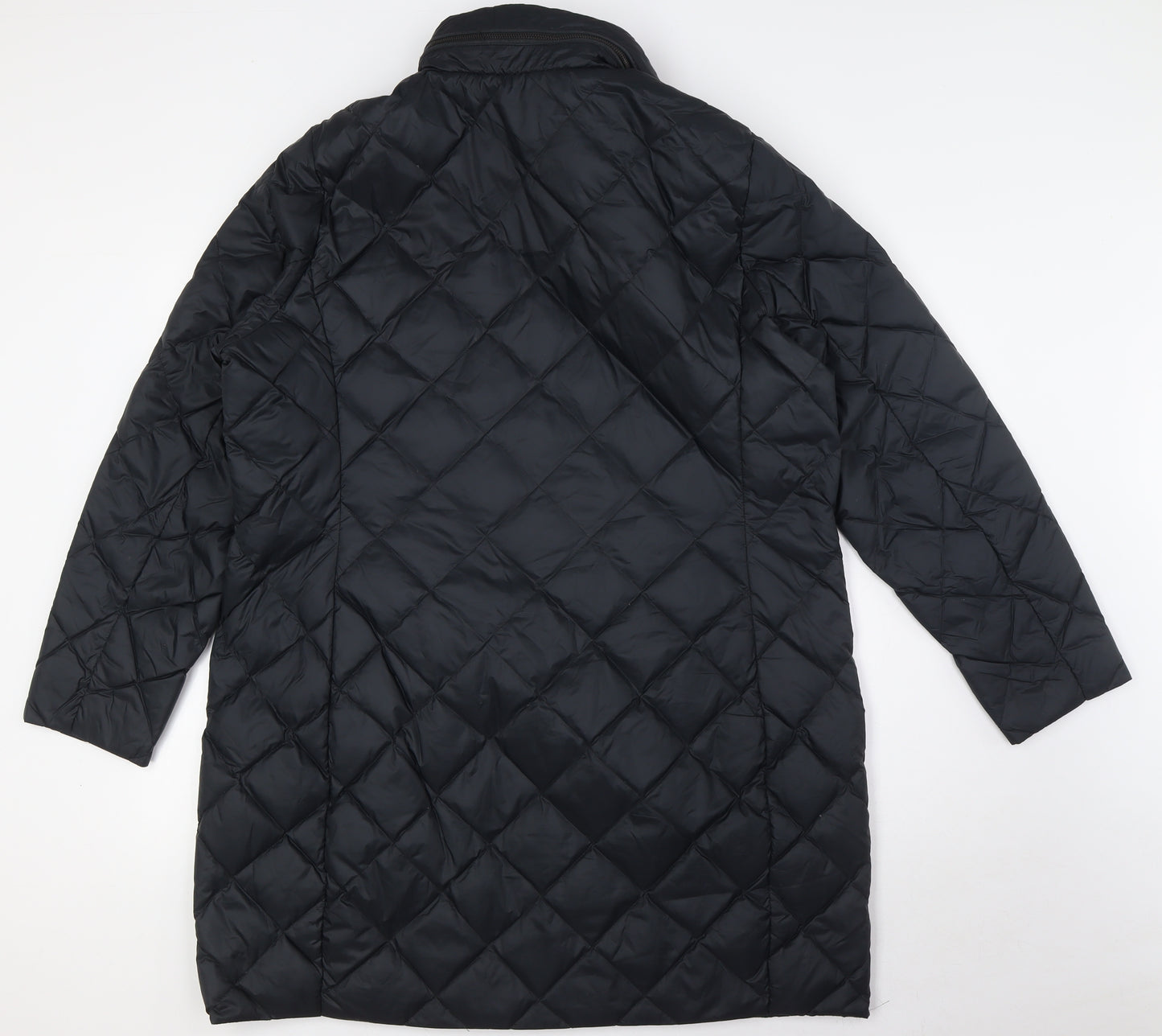 Marks and Spencer Womens Black Quilted Coat Size 18 Zip