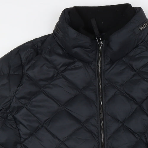 Marks and Spencer Womens Black Quilted Coat Size 18 Zip