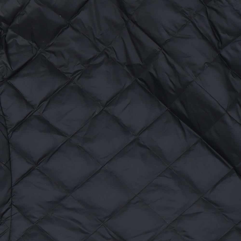 Marks and Spencer Womens Black Quilted Coat Size 18 Zip