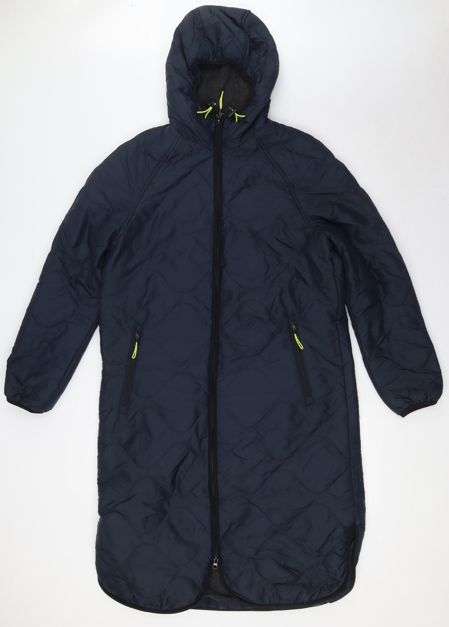 Marks and Spencer Womens Blue Quilted Coat Size 8 Zip