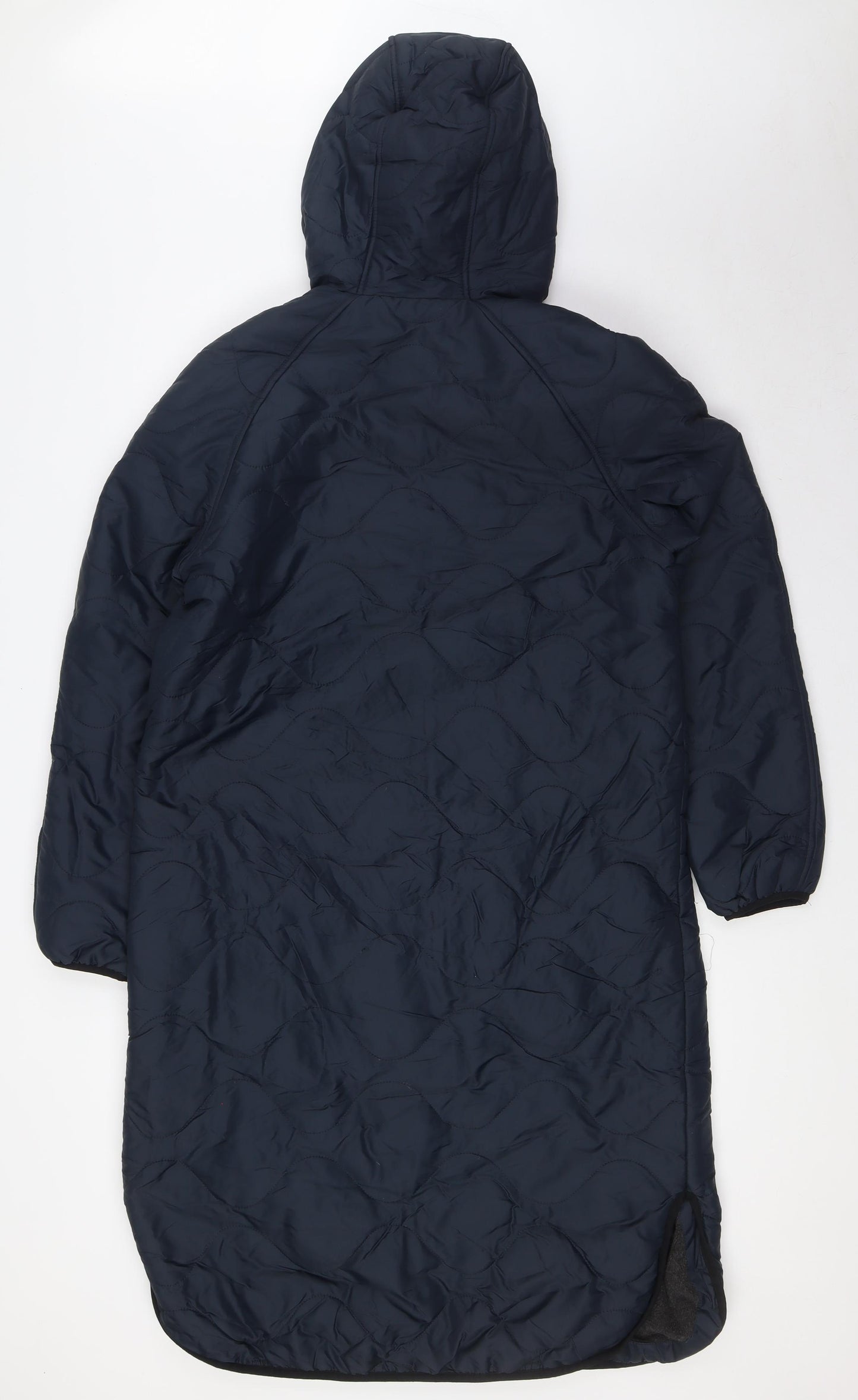 Marks and Spencer Womens Blue Quilted Coat Size 8 Zip