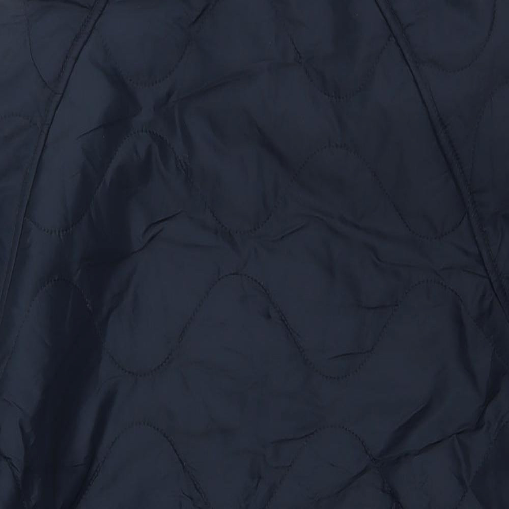 Marks and Spencer Womens Blue Quilted Coat Size 8 Zip