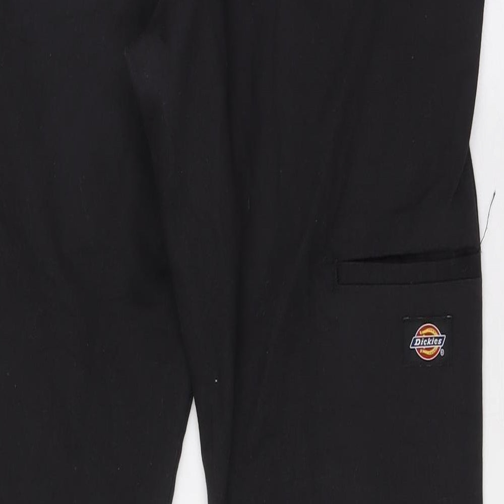 Dickies Mens Black Cotton Trousers Size 33 in L32 in Regular Zip