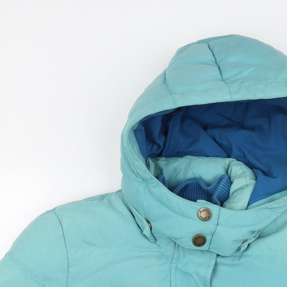 Joules Womens Green Quilted Jacket Size 6 Snap