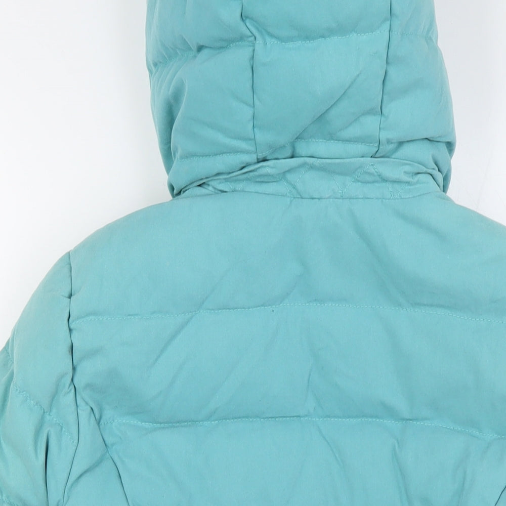 Joules Womens Green Quilted Jacket Size 6 Snap