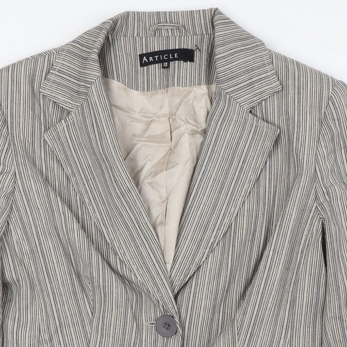 Article Womens Beige Jacket Size 12 Button