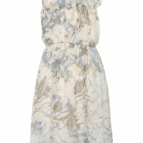 Bellambia Womens Ivory Floral Viscose A-Line Size M Boat Neck Pullover
