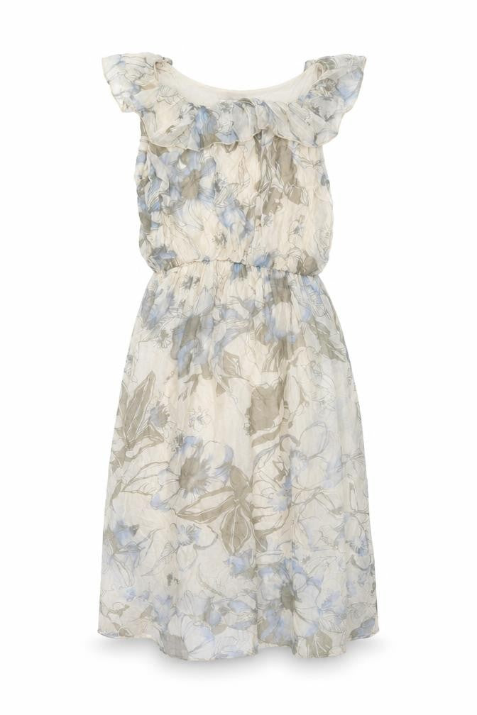 Bellambia Womens Ivory Floral Viscose A-Line Size M Boat Neck Pullover