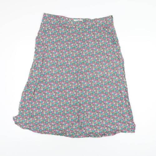 Seasalt Womens Multicoloured Floral Cotton Swing Skirt Size 12 Zip