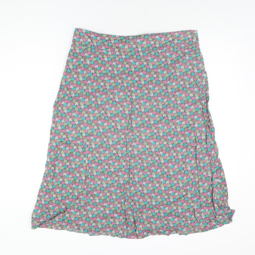 Seasalt Womens Multicoloured Floral Cotton Swing Skirt Size 12 Zip