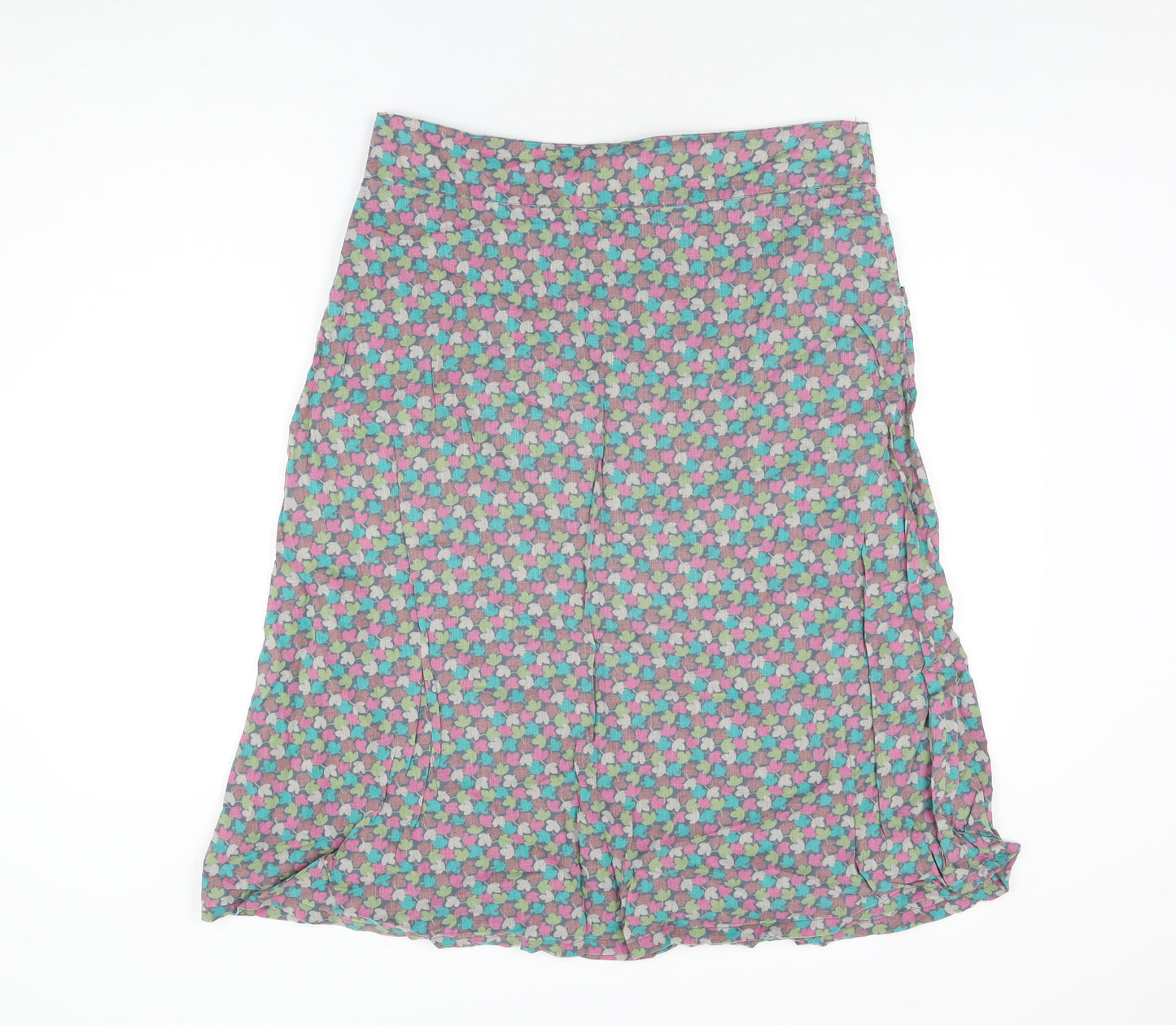 Seasalt Womens Multicoloured Floral Cotton Swing Skirt Size 12 Zip
