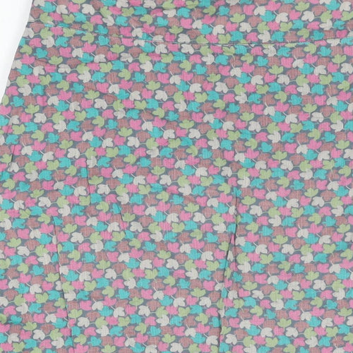 Seasalt Womens Multicoloured Floral Cotton Swing Skirt Size 12 Zip