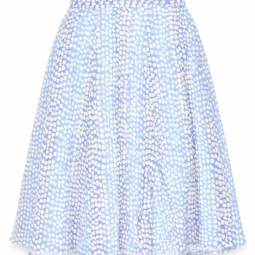 Travelling Light Womens Blue Geometric Viscose Swing Skirt Size 18 Zip