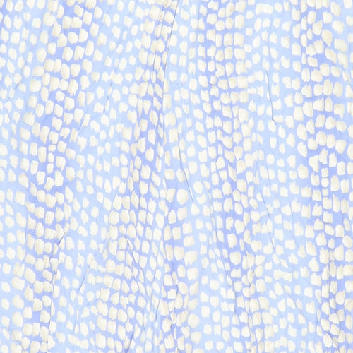 Travelling Light Womens Blue Geometric Viscose Swing Skirt Size 18 Zip