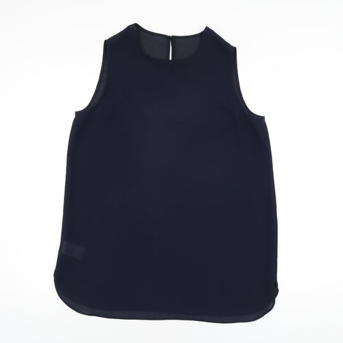 St Michael Womens Blue Polyester Basic T-Shirt Size 12 Round Neck