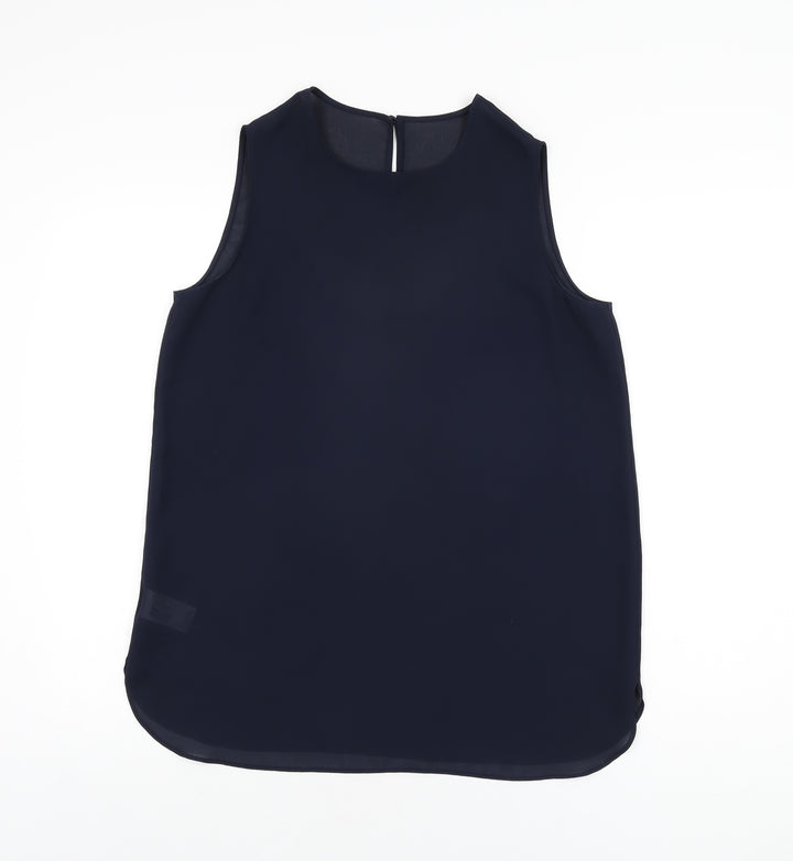 St Michael Womens Blue Polyester Basic T-Shirt Size 12 Round Neck