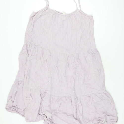 H&M Womens Purple Cotton Shift Size M Scoop Neck Pullover
