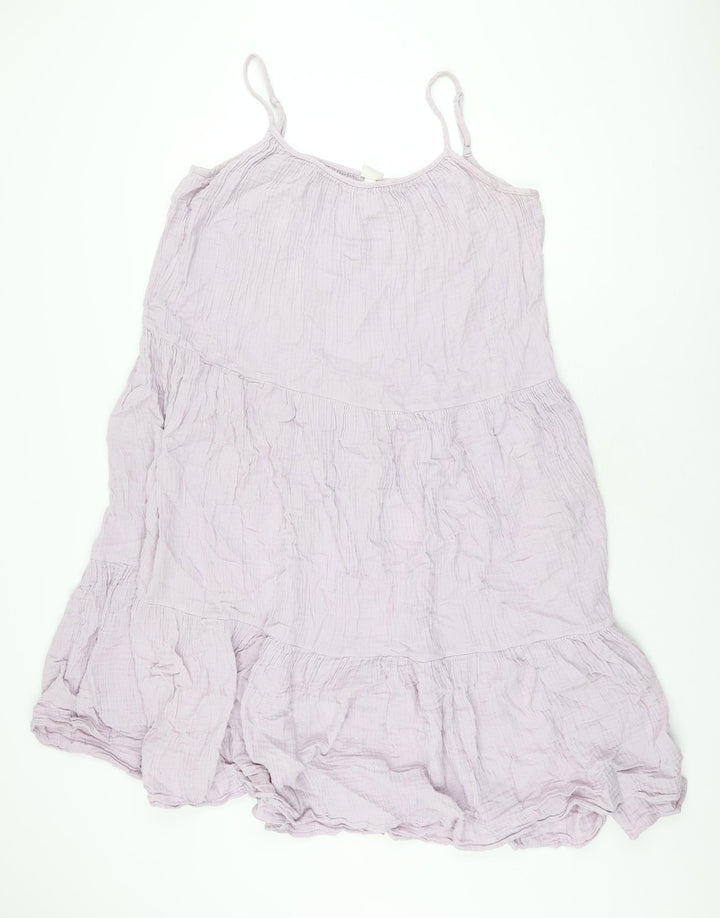 H&M Womens Purple Cotton Shift Size M Scoop Neck Pullover