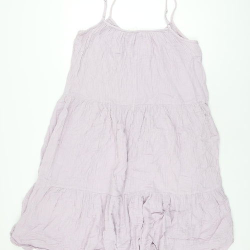 H&M Womens Purple Cotton Shift Size M Scoop Neck Pullover
