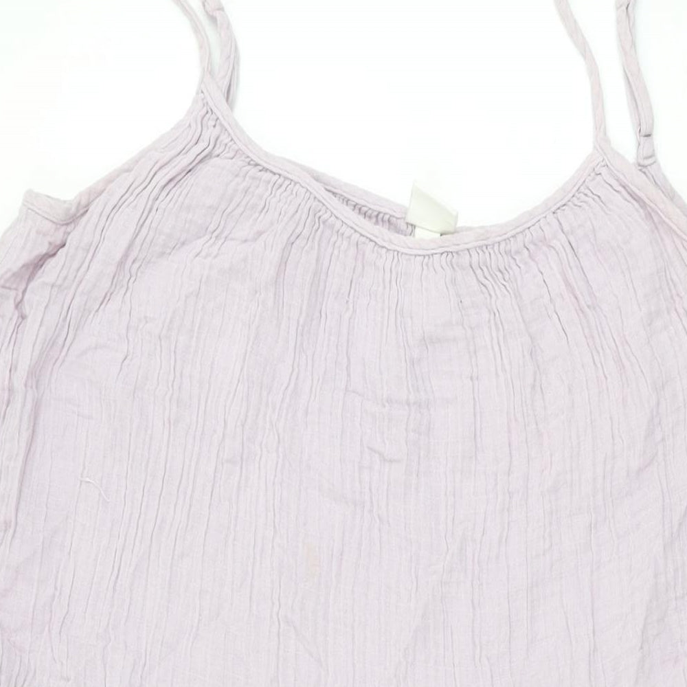 H&M Womens Purple Cotton Shift Size M Scoop Neck Pullover