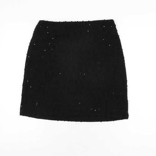 Paraphrase Womens Black Polyester A-Line Skirt Size 10 Zip