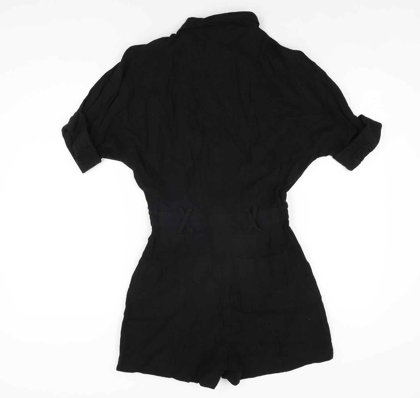& Other Stories Womens Black Linen Playsuit One-Piece Size 6 L3 in Button