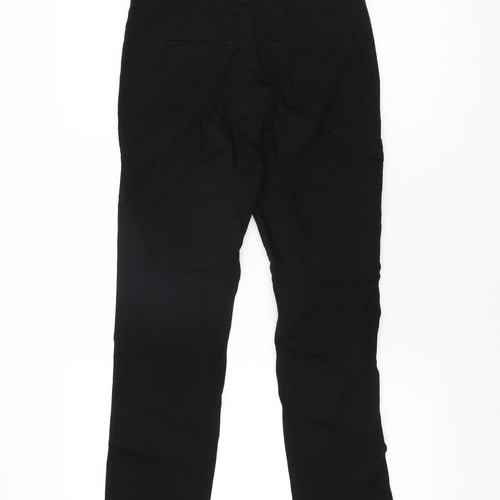 Mango Womens Black Viscose Trousers Size 8 L27.5 in Regular Zip