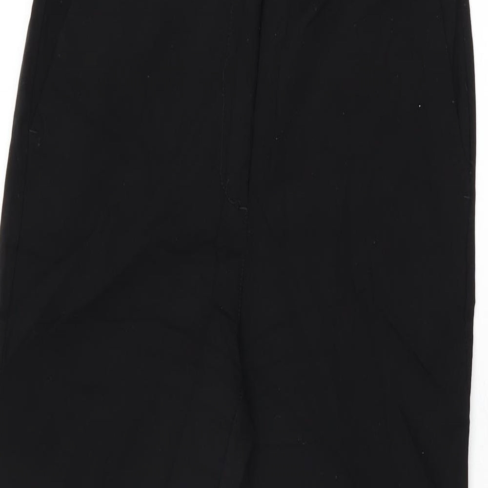 Mango Womens Black Viscose Trousers Size 8 L27.5 in Regular Zip