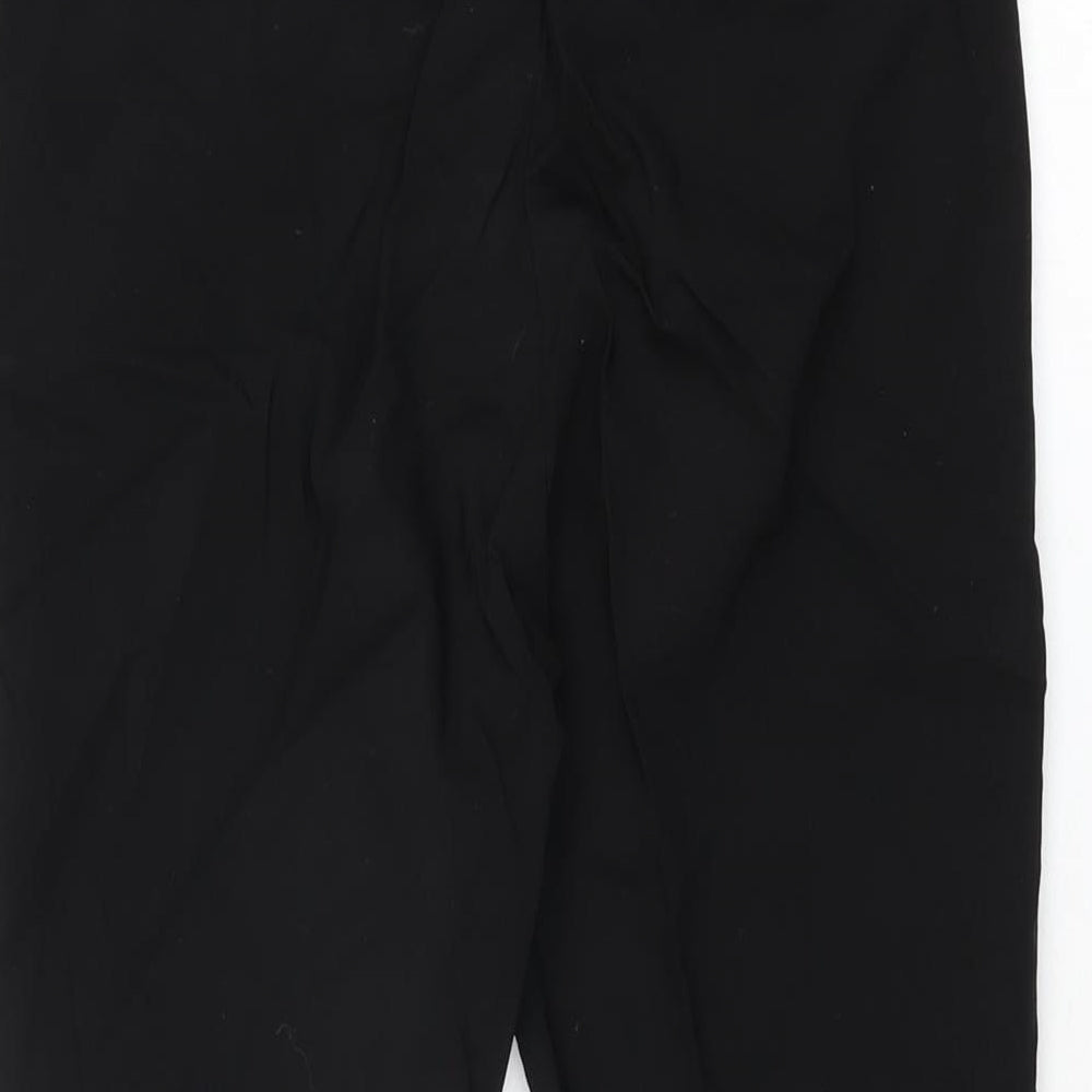 Mango Womens Black Viscose Trousers Size 8 L27.5 in Regular Zip