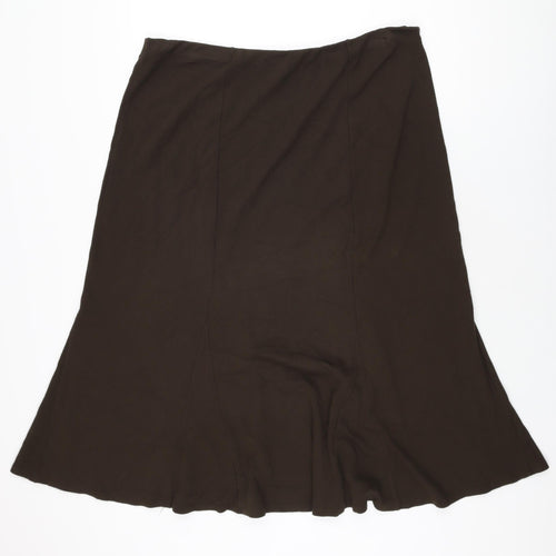 Wardrobe Womens Brown Viscose Swing Skirt Size 24